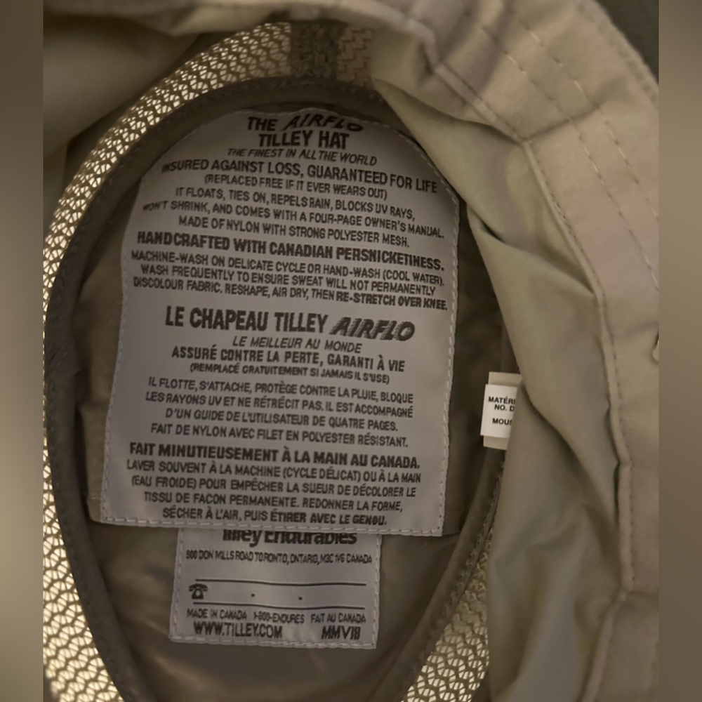 Tilley air flow hat. Wide Brim Sun Hat. NWOT - Picture 3 of 3
